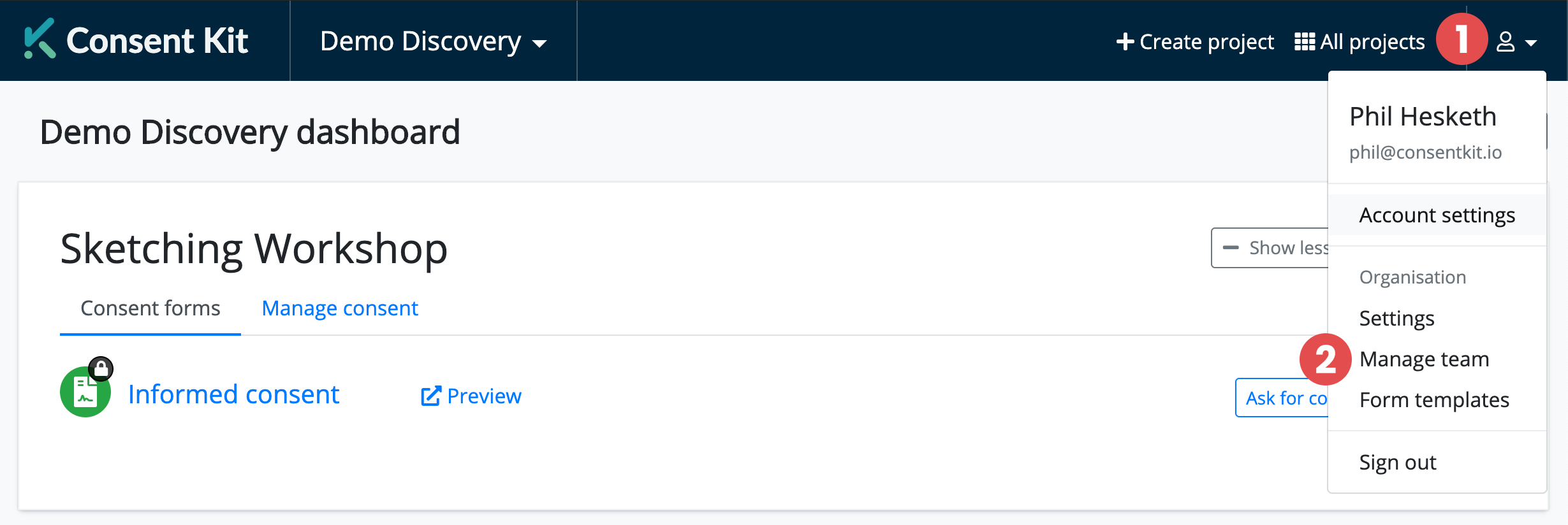 How to invite people, step 1 and 2