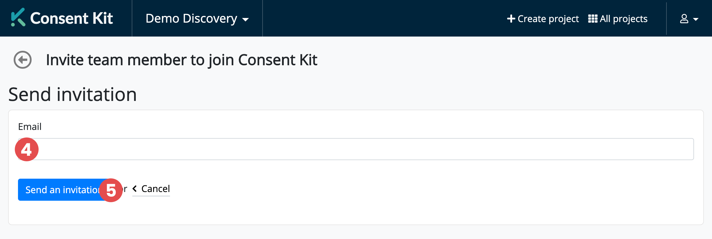 How to invite people, step 4 and 5